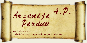 Arsenije Perduv vizit kartica